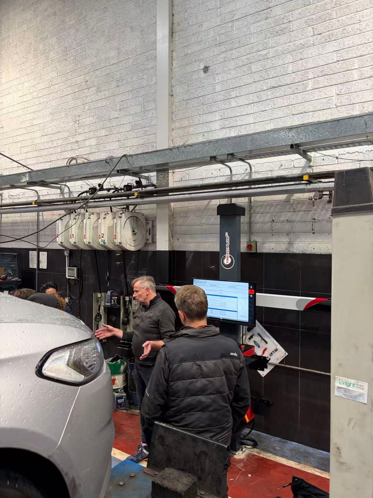 Paul Callan delivering customer wheel alignment training in New Hall, Naas, Ireland
